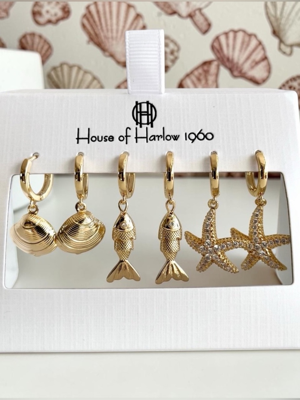 Beach Sea Charms Earring Trio Set HOUSE OF HARLOW